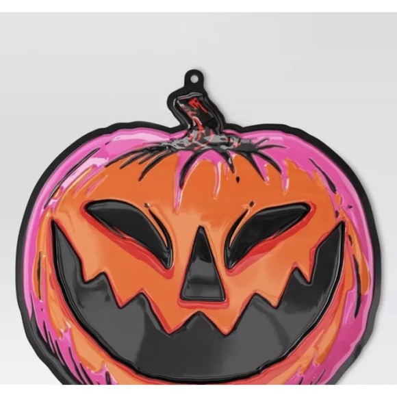 4 Halloween Hyde & Eek Neon Wall Decor Spider Skull Pumpkin Cat Vintage Style - Picture 5 of 10